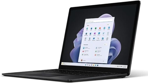 Microsoft Surface Laptop 5 - Ordinateur Portable (Windows 11, écran tactile 15", Processeur Intel EVO Core i7, 16 Go RAM, 512 Go SSD, Clavier Français AZERTY) - Noir, finition métal